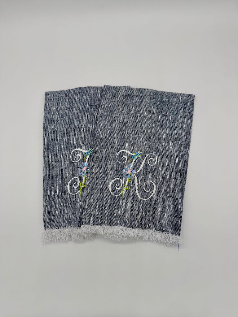 Frayed Edge Linen Stonewashed Guest Towel