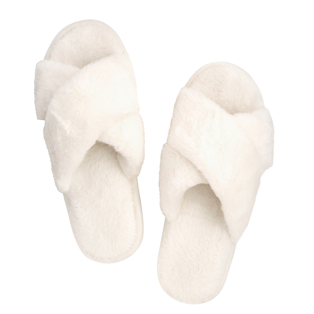 Criss Cross Fluffy Slippers