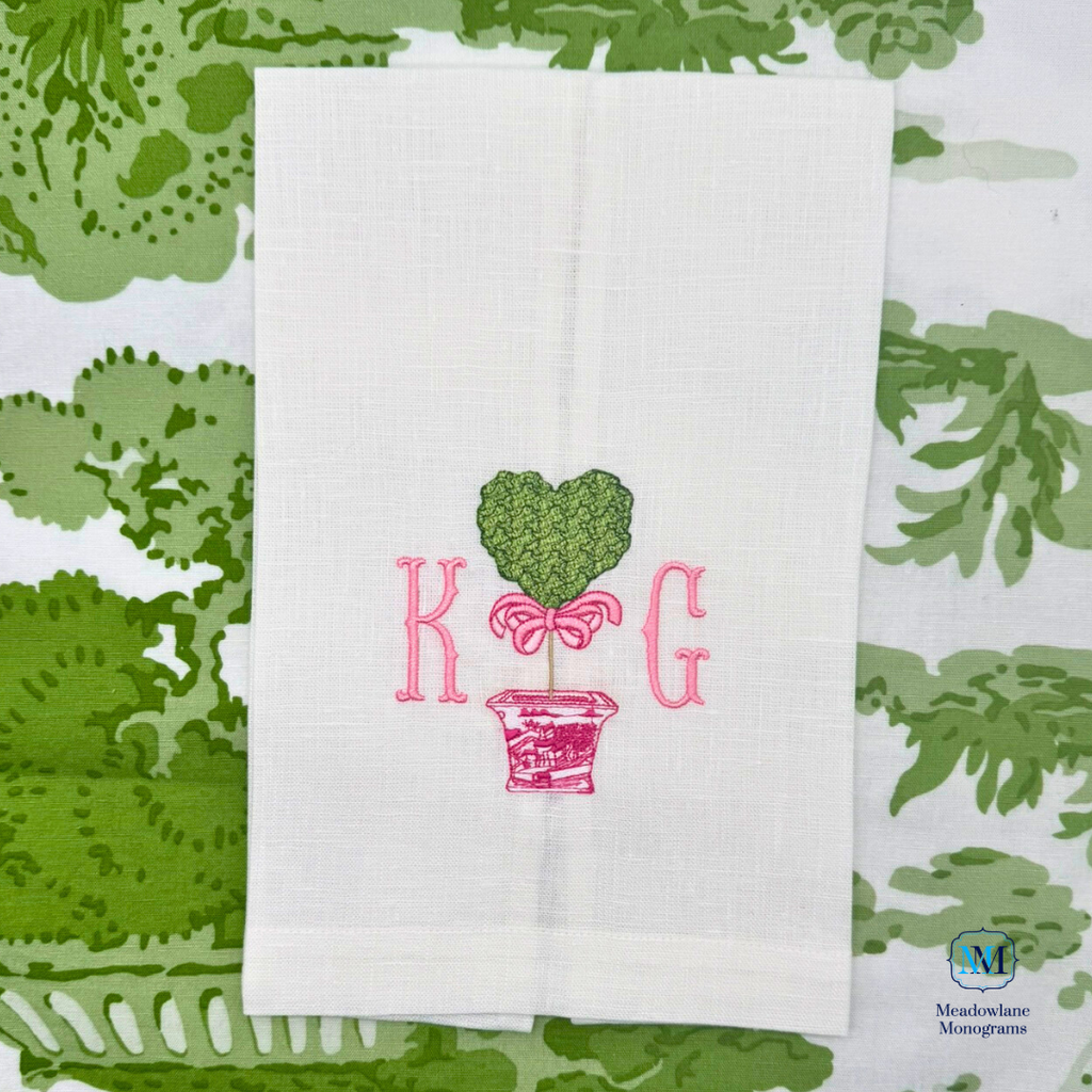 Heart Topiary Tea Towel