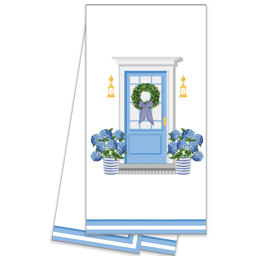 Hydrangea Front Door Tea Towel