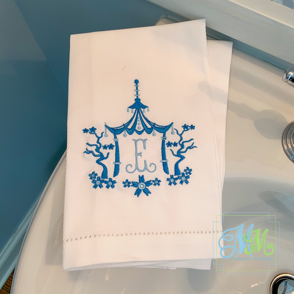 Diamond Huck Tea Towel with Hemstitch Detail
